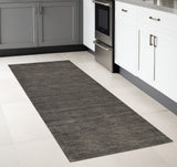 8' Brown Wool Hand Woven Runner Rug