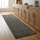 8' Brown Wool Hand Woven Runner Rug