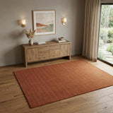 4' X 6' Orange Wool Hand Woven Area Rug