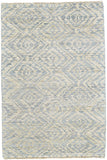 6' X 9' Gray and Ivory Wool Southwestern Hand Knotted Area Rug