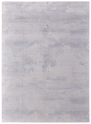 5' X 8' Gray and Ivory Abstract Power Loom Worn Faded Area Rug