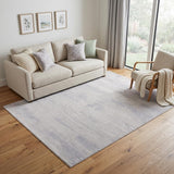 5' X 8' Gray and Ivory Abstract Power Loom Worn Faded Area Rug