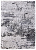 5' X 8' Gray Ivory and Taupe Abstract Power Loom Worn Faded Area Rug