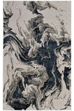 2' X 3' Ivory Black And Taupe Abstract Area Rug