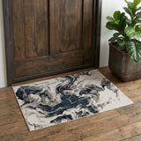 2' X 3' Ivory Black And Taupe Abstract Area Rug