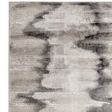 4' X 6' Gray Ivory and Taupe Abstract Power Loom Area Rug