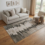 5' X 8' Gray Ivory and Taupe Abstract Power Loom Area Rug