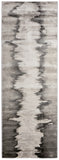 8' Gray Ivory and Taupe Abstract Power Loom Runner Rug