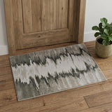 2' X 3' Gray Ivory and Taupe Abstract Power Loom Area Rug