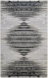 4' X 6' Black Silver And Taupe Geometric Area Rug