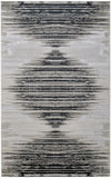 5' X 8' Black Silver And Taupe Geometric Area Rug