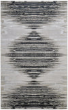 2' X 3' Black and Silver Geometric Power Loom Area Rug