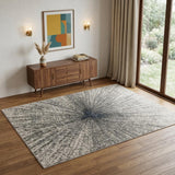 4' X 6' Gray and Ivory Abstract Power Loom Area Rug