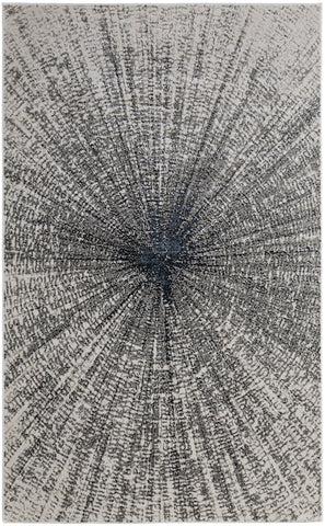 4' X 6' Gray and Ivory Abstract Power Loom Area Rug