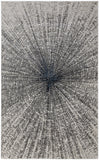 5' X 8' Gray and Ivory Abstract Power Loom Area Rug