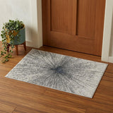 2' X 3' Gray and Ivory Abstract Power Loom Area Rug