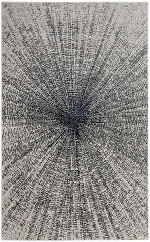 10' Gray And Silver Abstract Distressed Runner Rug