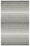 5' X 8' Gray Wool Striped Hand Woven Area Rug