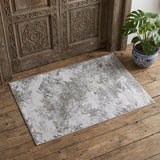 2' X 3' Gray and Silver Abstract Power Loom Worn Faded Area Rug