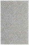 5' X 8' Gray and Ivory Geometric Hand Woven Area Rug