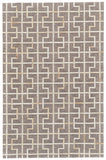 5' X 8' Tan and Ivory Geometric Hand Woven Area Rug