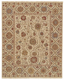 4' X 6' Red Tan and Gold Wool Oriental Hand Knotted Area Rug