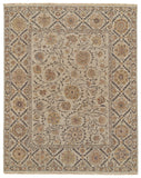 2' X 3' Tan and Red Wool Oriental Hand Knotted Area Rug