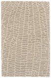 2' X 3' Tan and Ivory Wool Abstract Hand Tufted Area Rug