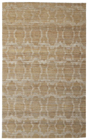 4' X 6' Tan and Ivory Geometric Hand Woven Area Rug