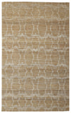 5' X 8' Tan and Ivory Geometric Hand Woven Area Rug