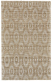5' X 8' Tan and Ivory Geometric Hand Woven Area Rug