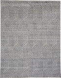 5' X 8' Tan and Gray Wool Geometric Hand Knotted Area Rug