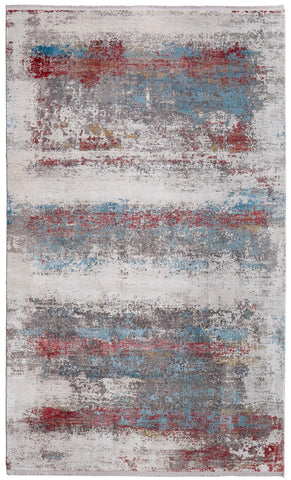 8' X 10' Mint Green And Beige Ogee Washable Indoor Outdoor Area Rug