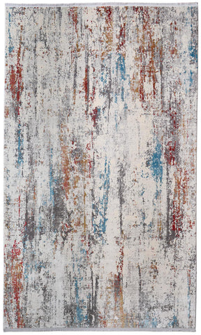 8' X 10' Copper Terra Cotta And Ivory Southwestern Washable Indoor Outdoor Area Rug