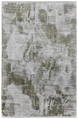 8' X 10' Blue And Ivory Geometric Washable Indoor Outdoor Area Rug