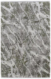 2' X 3' Taupe and Gray Abstract Power Loom Area Rug With Fringe