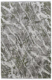 2' X 3' Taupe and Gray Abstract Power Loom Area Rug With Fringe