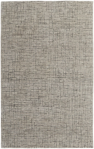 2' X 3' Ivory and Gray Wool Hand Tufted Distressed Area Rug