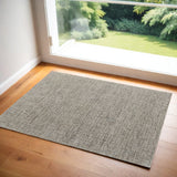 2' X 3' Ivory and Gray Wool Hand Tufted Distressed Area Rug