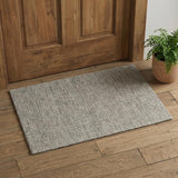 2' X 3' Ivory and Gray Wool Hand Tufted Distressed Area Rug