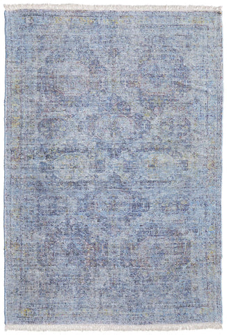 8' X 10' Teal Blue And Aqua Abstract Washable Indoor Outdoor Area Rug
