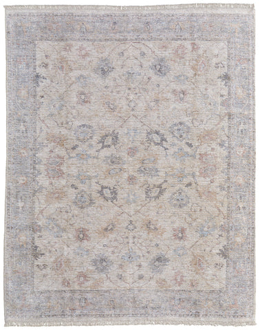 8' X 10' Ivory And Brown Abstract Washable Indoor Outdoor Area Rug