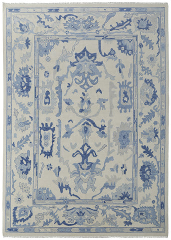 8' X 10' Beige And Navy Blue Abstract Washable Indoor Outdoor Area Rug