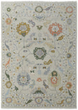 8' Teal Peach And Lime Green Abstract Washable Area Rug With UV Protection