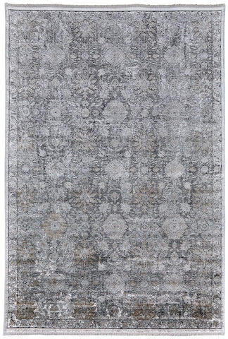 8' X 10' Blush And Mauve Medallion Washable Indoor Outdoor Area Rug