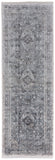 10' Gray And Silver Oriental Distressed Runner Rug