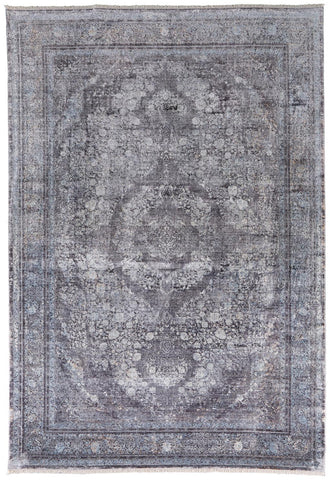 8' X 10' Blush Lavender And Purple Floral Washable Indoor Outdoor Area Rug