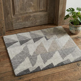 2' X 3' Gray and Ivory Wool Geometric Hand Knotted Area Rug