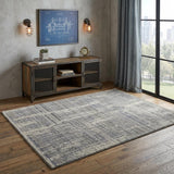 4' X 6' Gray and Ivory Wool Abstract Hand Knotted Worn Faded Area Rug