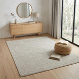 4' X 6' Tan and Ivory Wool Hand Knotted Area Rug